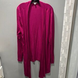 Vibrant Pink Open Front Cardigan